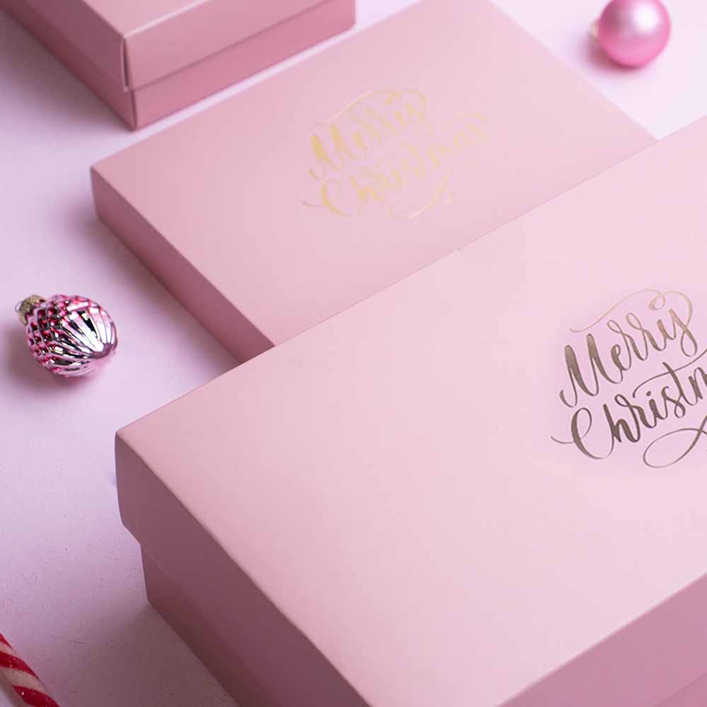 20x Weihnachts-Geschenkbox Rosa 355x168x94mm