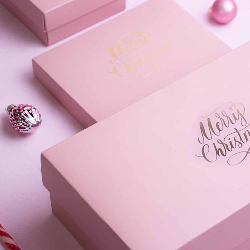 20x Weihnachts-Geschenkbox Rosa 355x168x94mm
