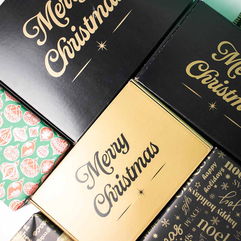 Weihnachtskartons Gold 280x190x75mm