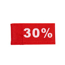 50x Kleidungsetiketten 3x6cm - 30% rot