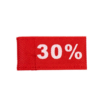 50x Kleidungsetiketten 3x6cm - 30% rot