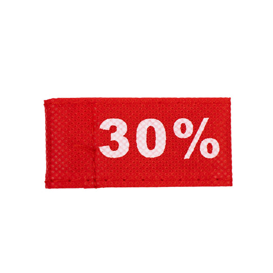 50x Kleidungsetiketten 3x6cm - 30% rot