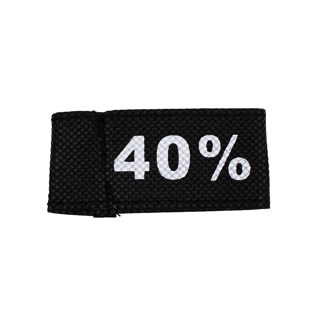 50x Kleidungsetiketten 3x6cm - 40% schwarz