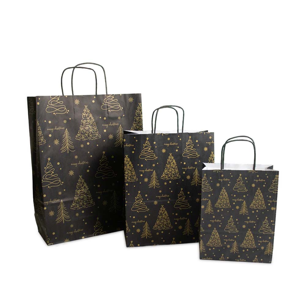 50x Geschenktüten A4 Golden trees