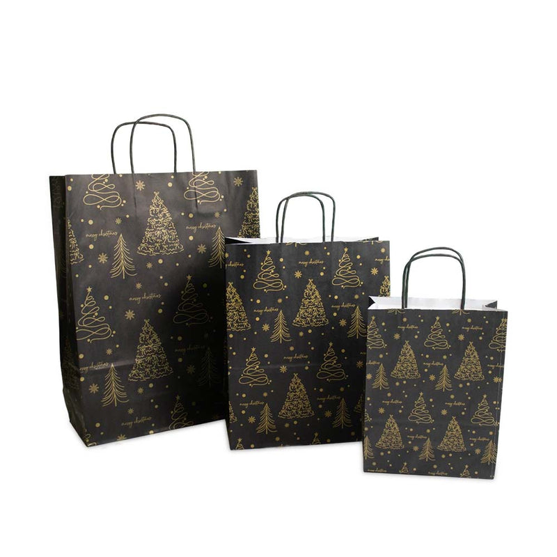 50x Geschenktüten A4 Golden trees
