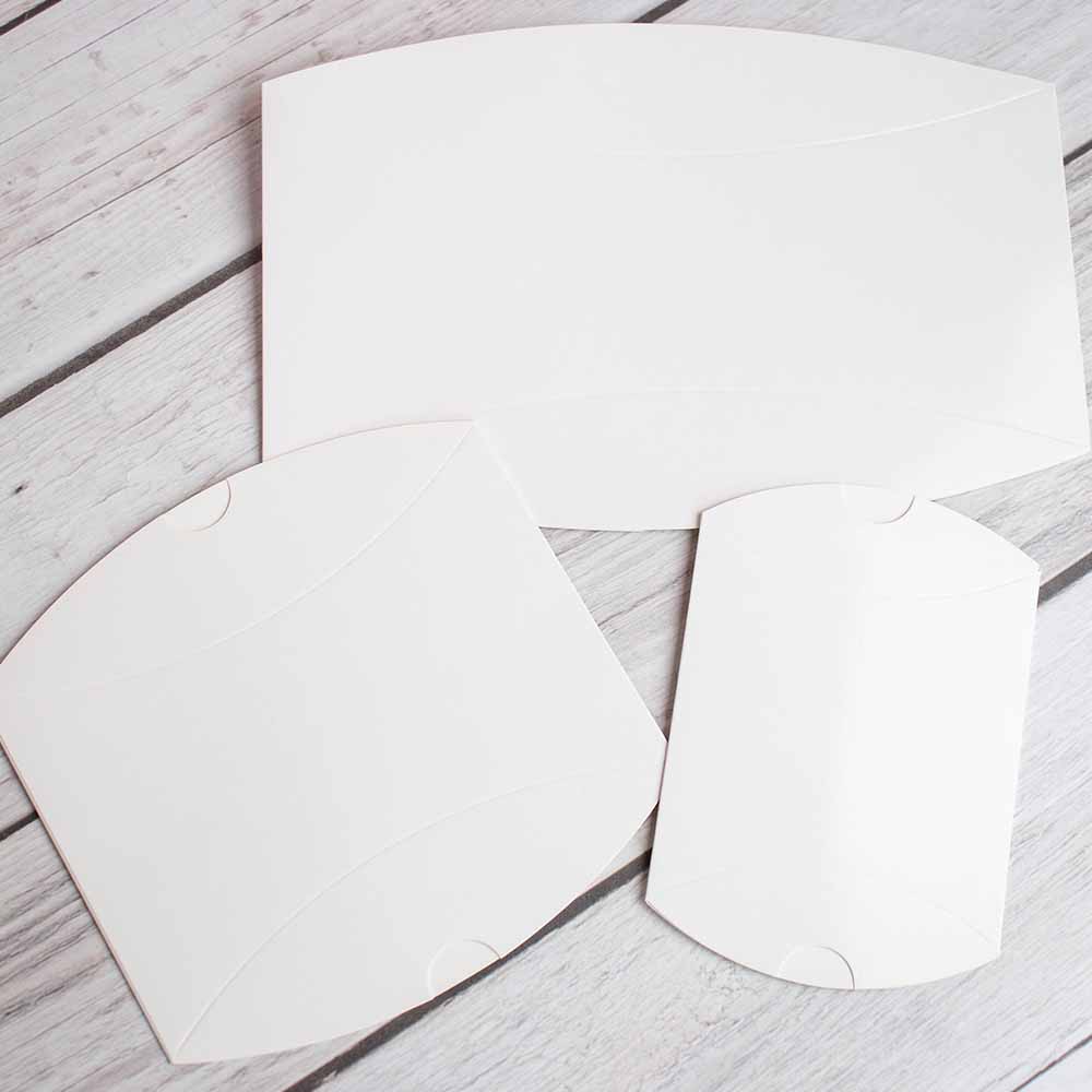 Kissenverpackung bedrucken Weiß 110x155x40mm
