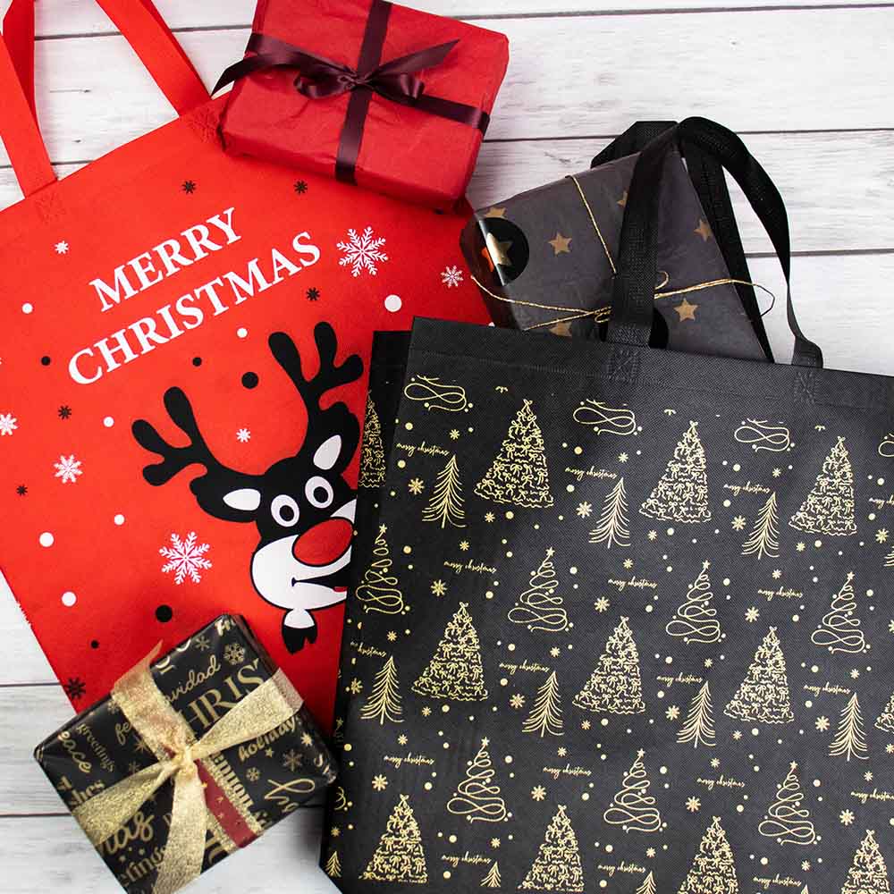 10x Weihnachtsshopper Trees - Schwarz/Gold