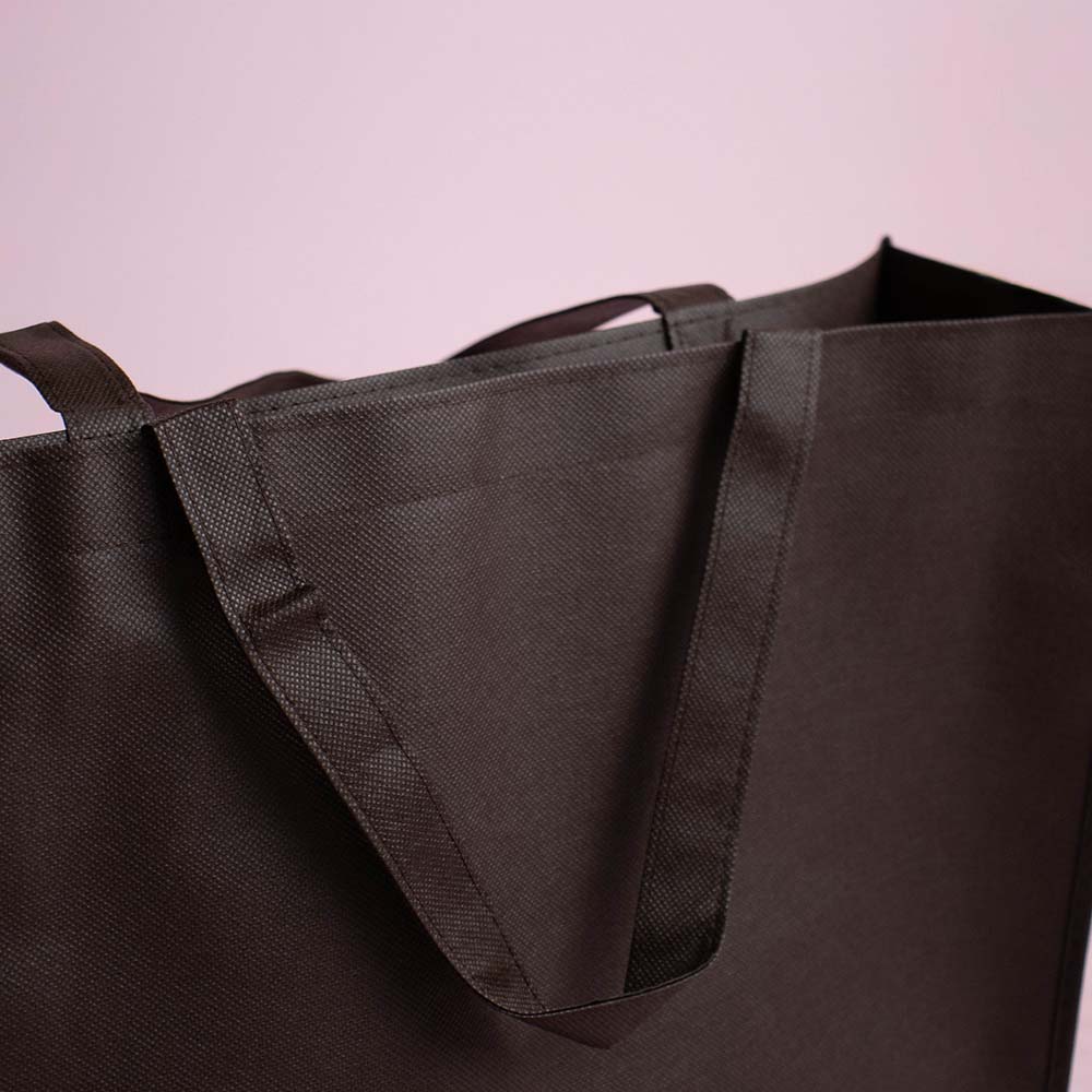 10x Shopper Braun Non woven 42x12x35cm