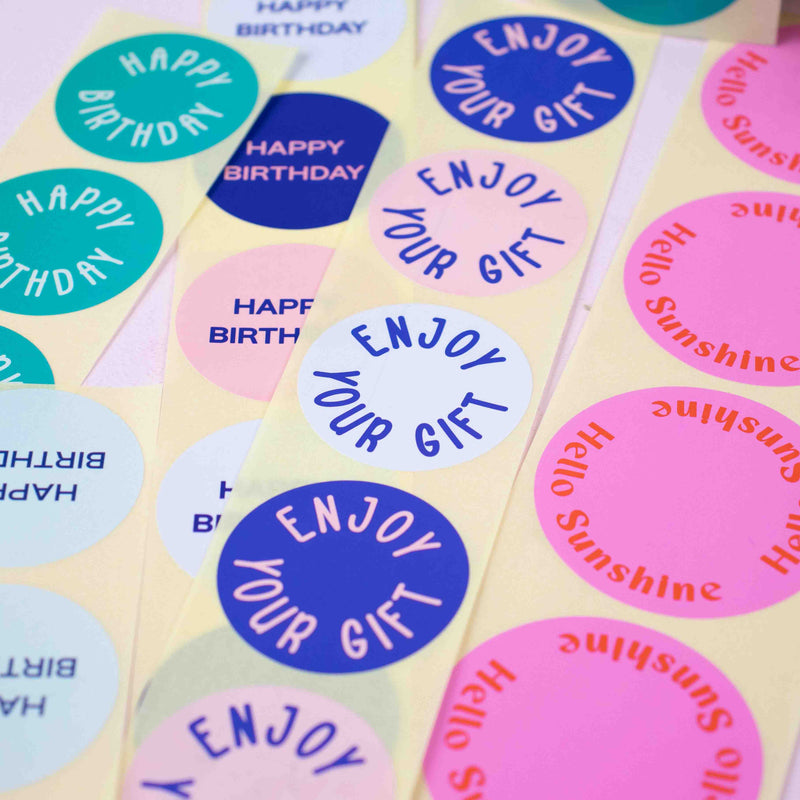 500x Aufkleber 'Enjoy your gift' sortiert 40mm