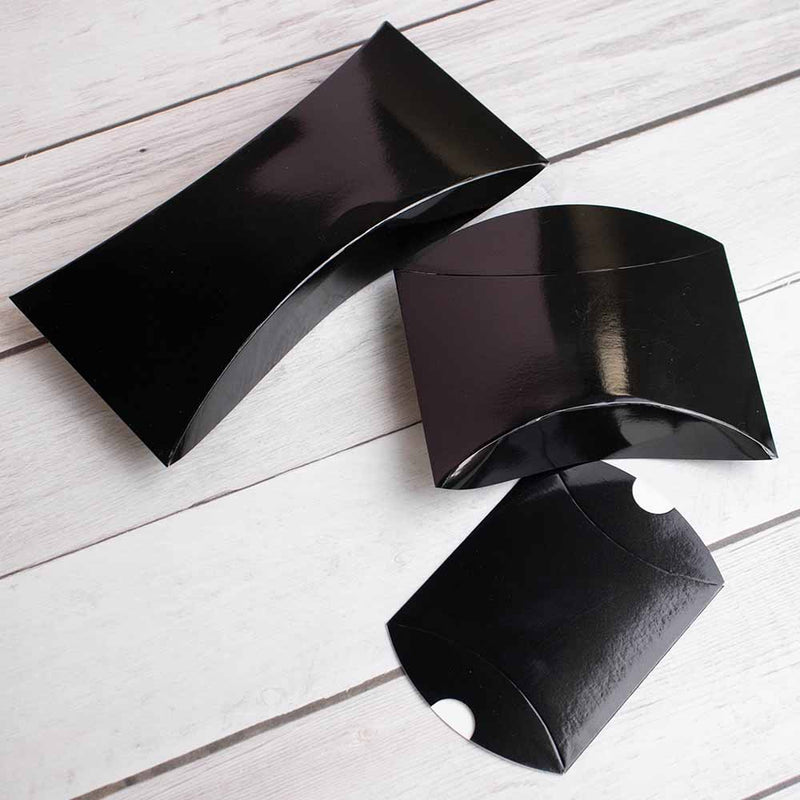 Kissenverpackung bedrucken schwarz 105x95x30mm