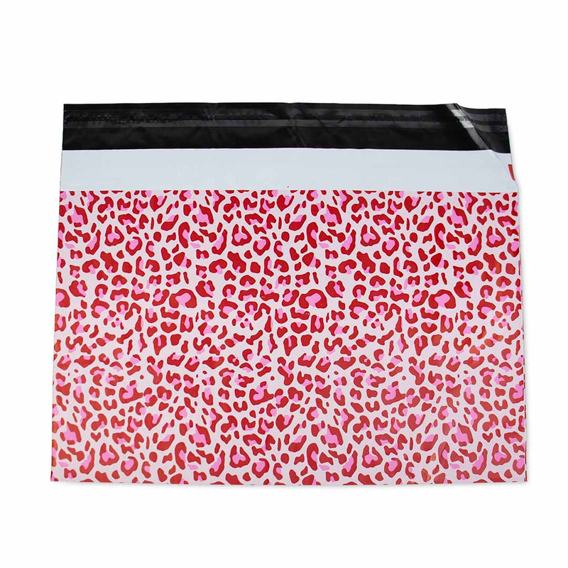 100x Versandtaschen Leopard Pink Large
