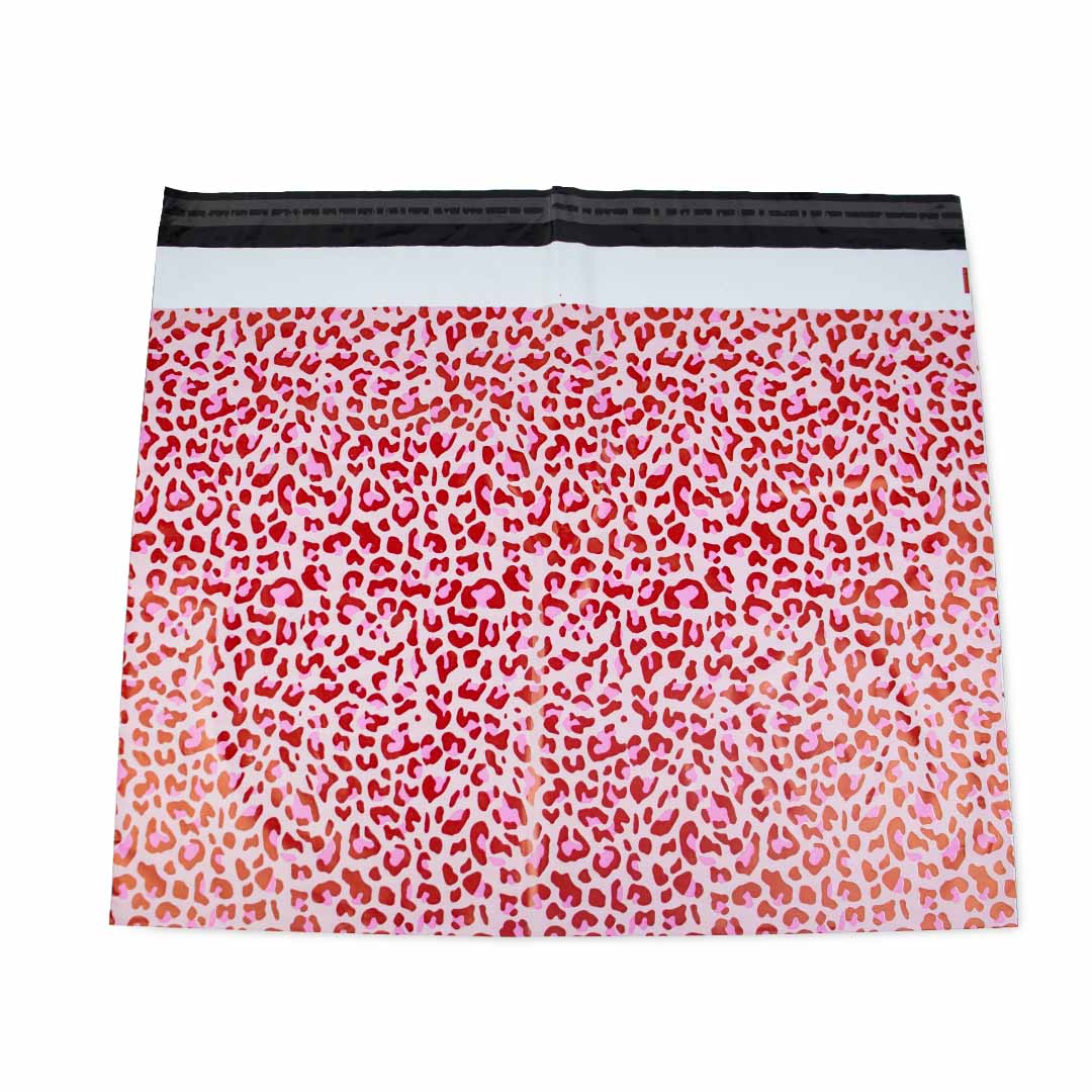 100x Versandtaschen Leopard Pink XL