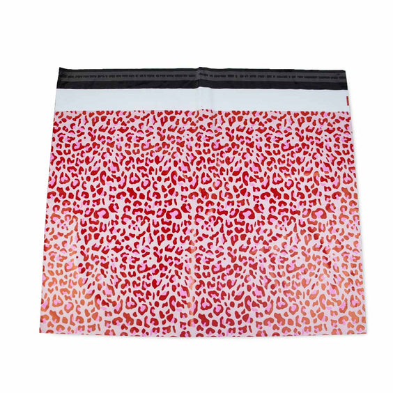 100x Versandtaschen Leopard Pink XL