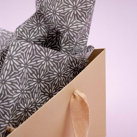 Seidenpapier 35x50cm Flower Power Schwarz