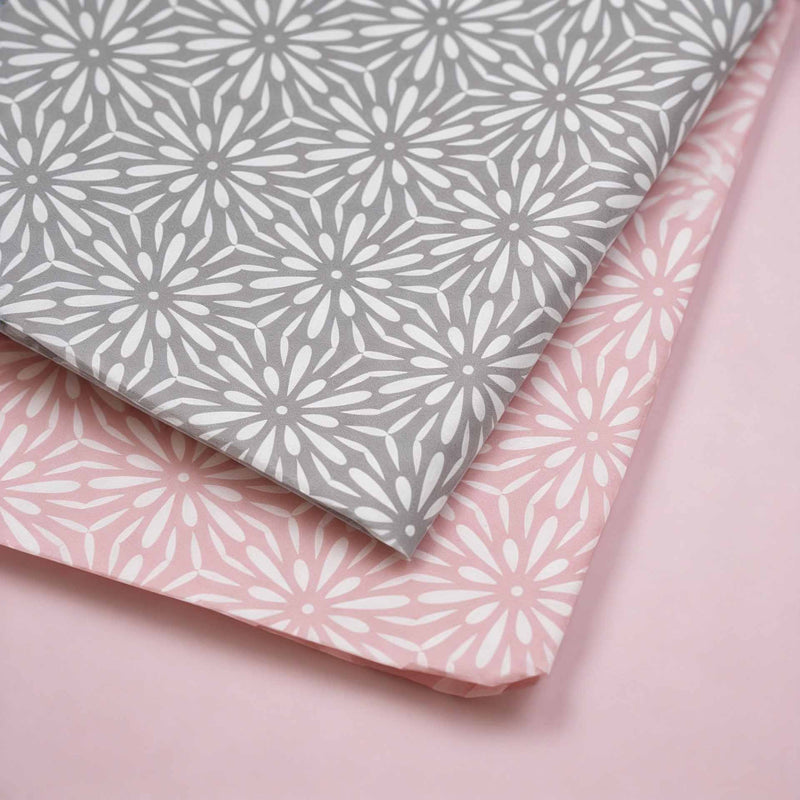 Seidenpapier 35x50cm Flower Power Schwarz