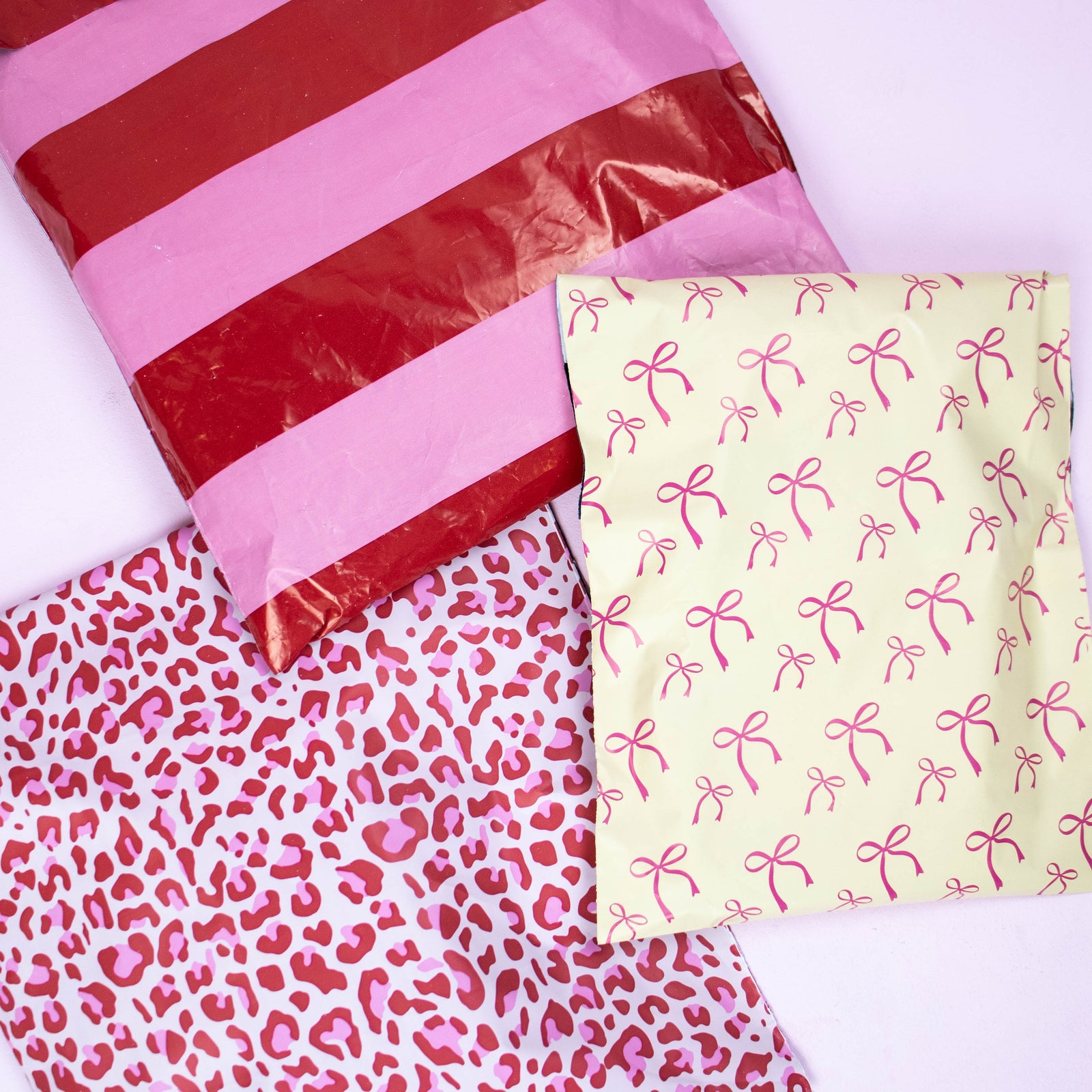 100x Versandtaschen Leopard Pink XL