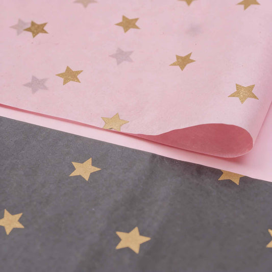 Seidenpapier 35x50cm Black Stars Gold