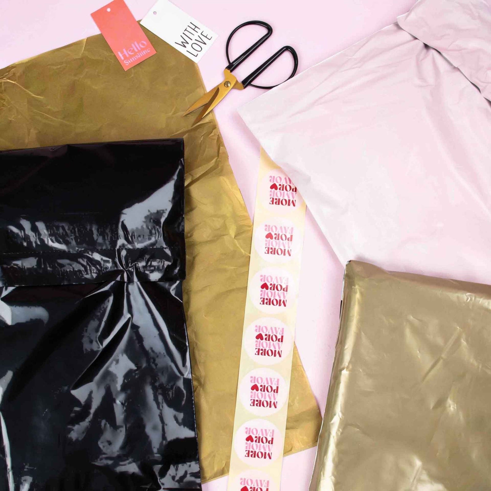 Schwarze Versandtaschen Druck Medium