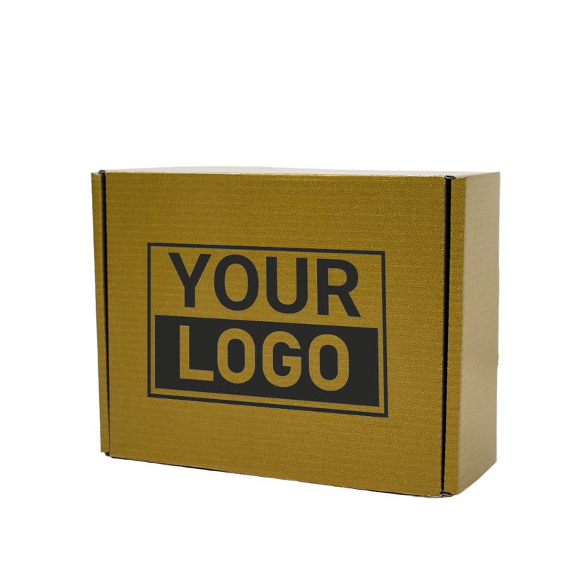 Postkartons bedrucken Gold 160x130x90mm