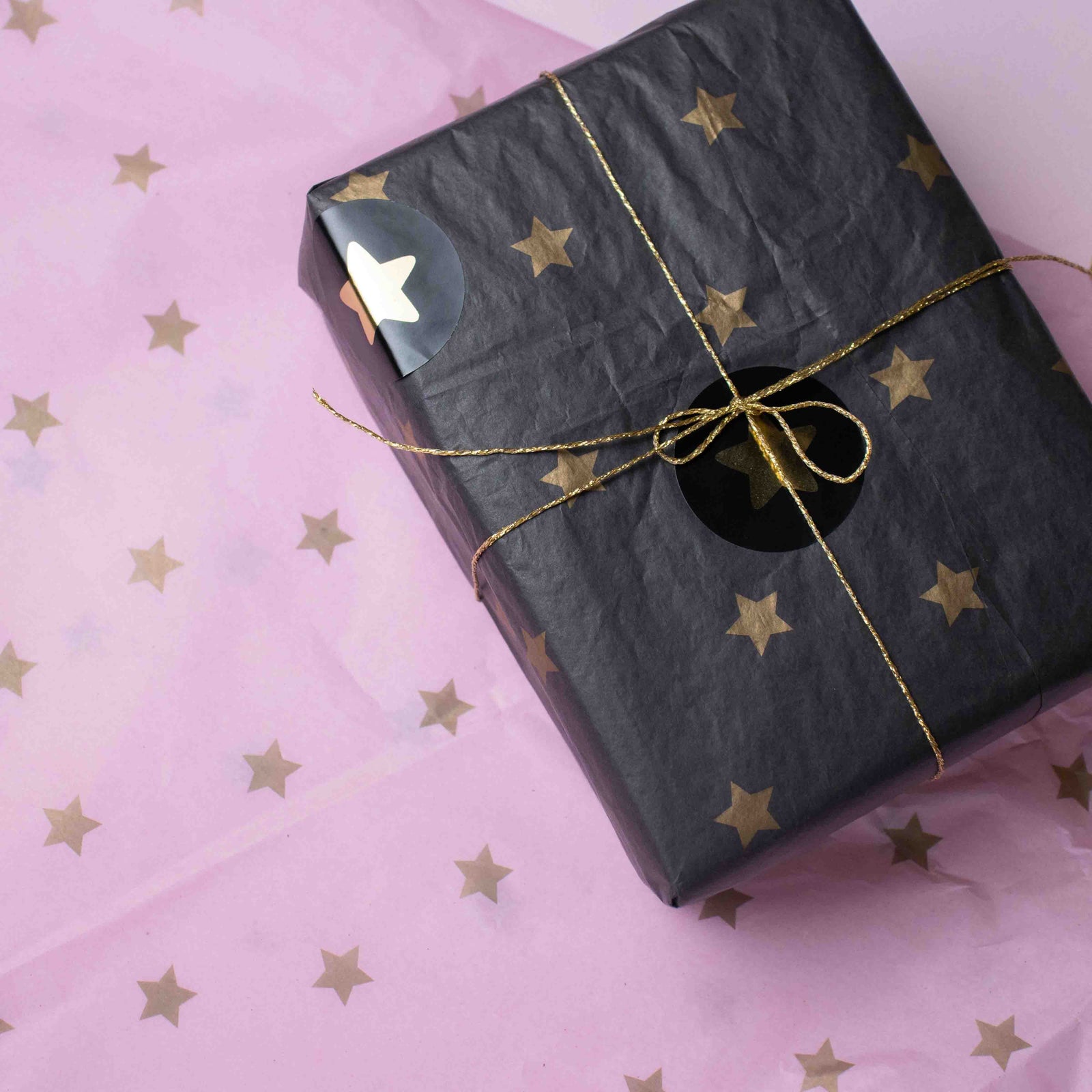Seidenpapier 50x70cm Black Stars Gold