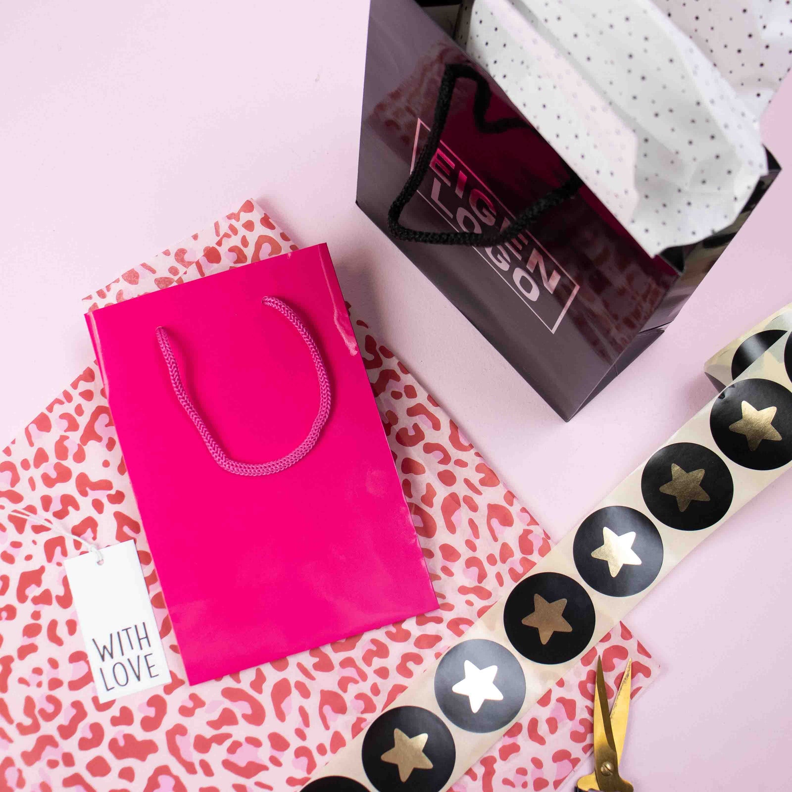 10x Geschenktüten Schwarz Extra Small