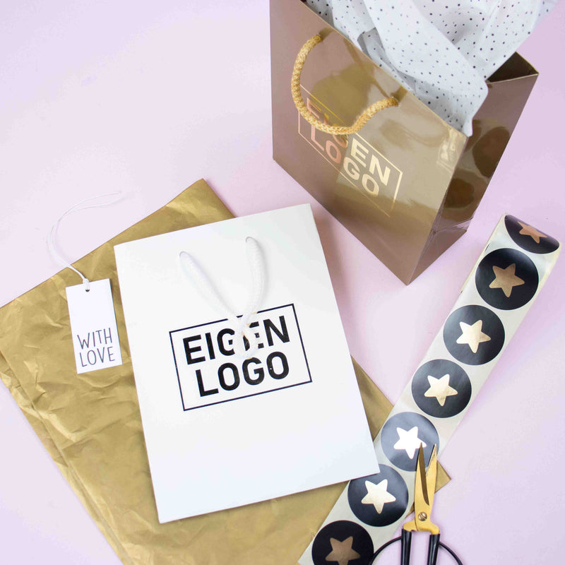 10x Geschenktüten Gold Extra Small