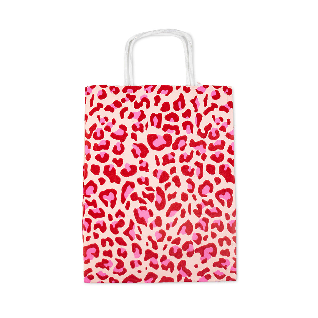 50x Papiertüten Leopard Pink A5