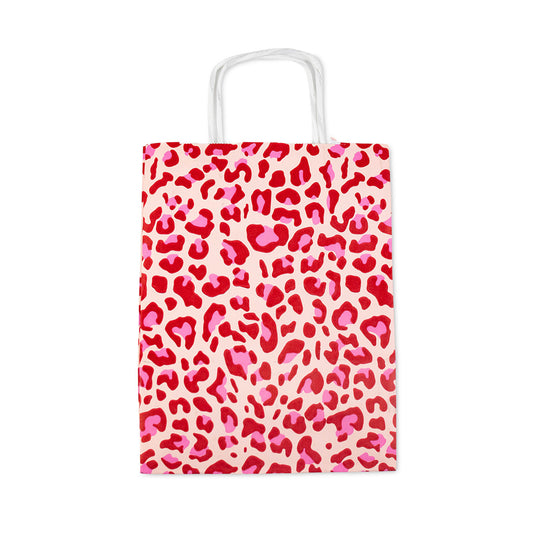 50x Papiertüten Leopard Pink A5
