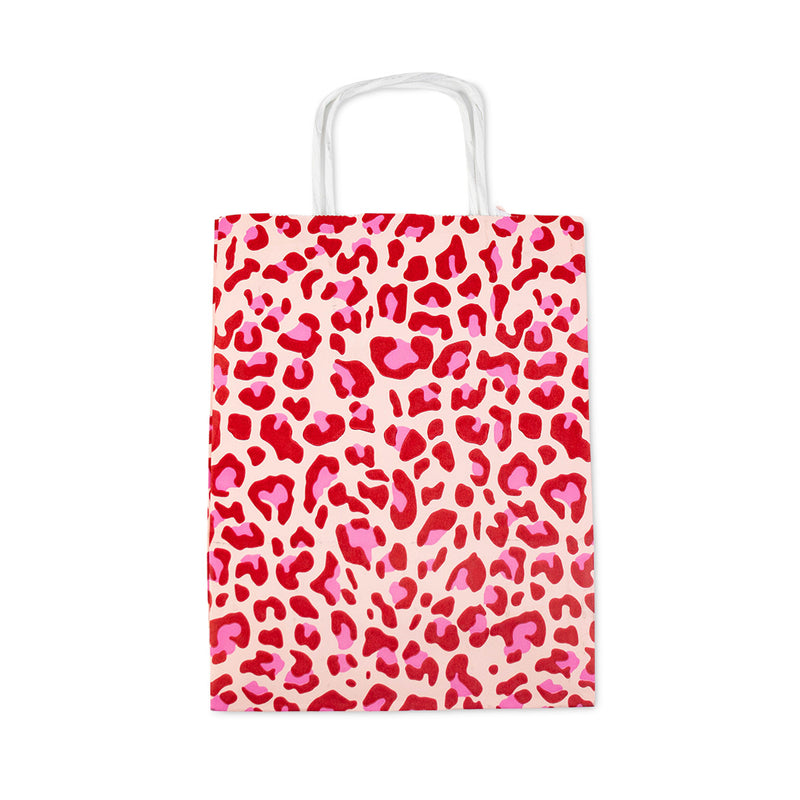 50x Papiertüten Leopard Pink A5