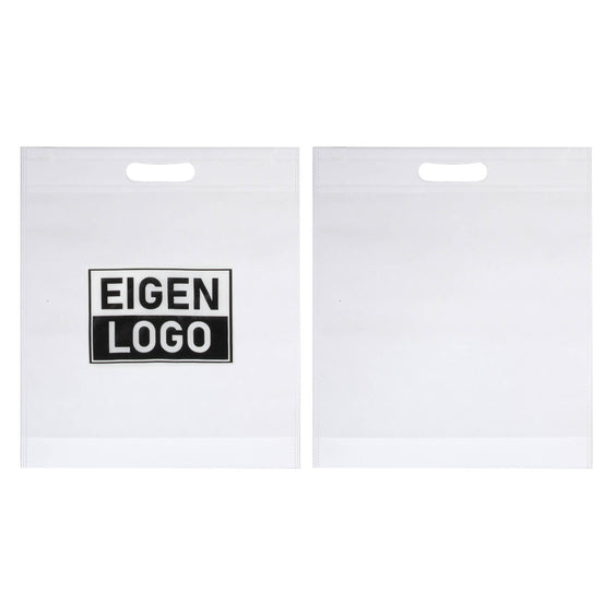 Tasche Druck Weiß Vliesstoff 38x44 + 2x4cm - Gestanzter Griff