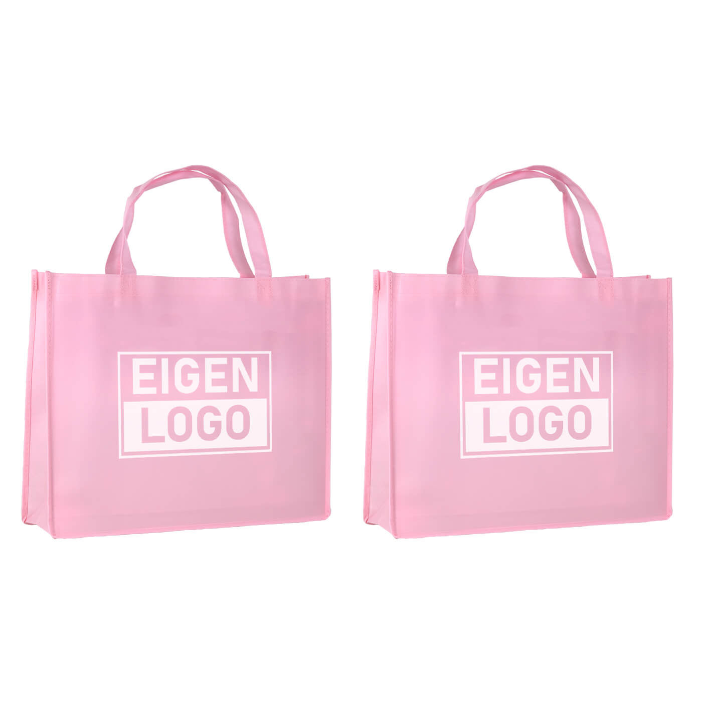 10x Shopper bedrucken Pink Lavender Non Woven 42x12x35cm