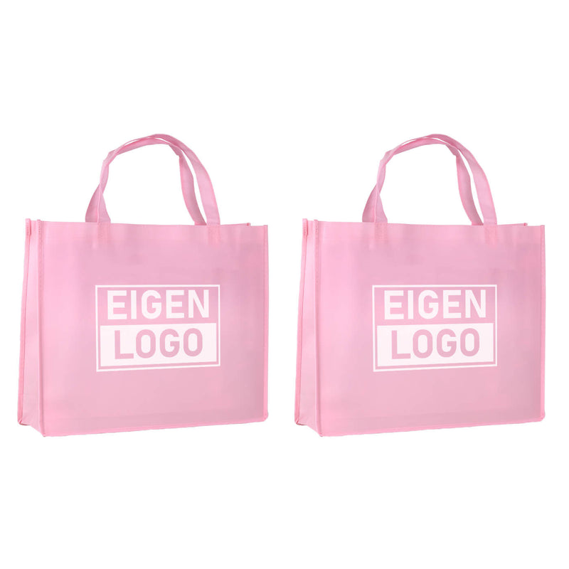 10x Shopper bedrucken Pink Lavender Non Woven 42x12x35cm