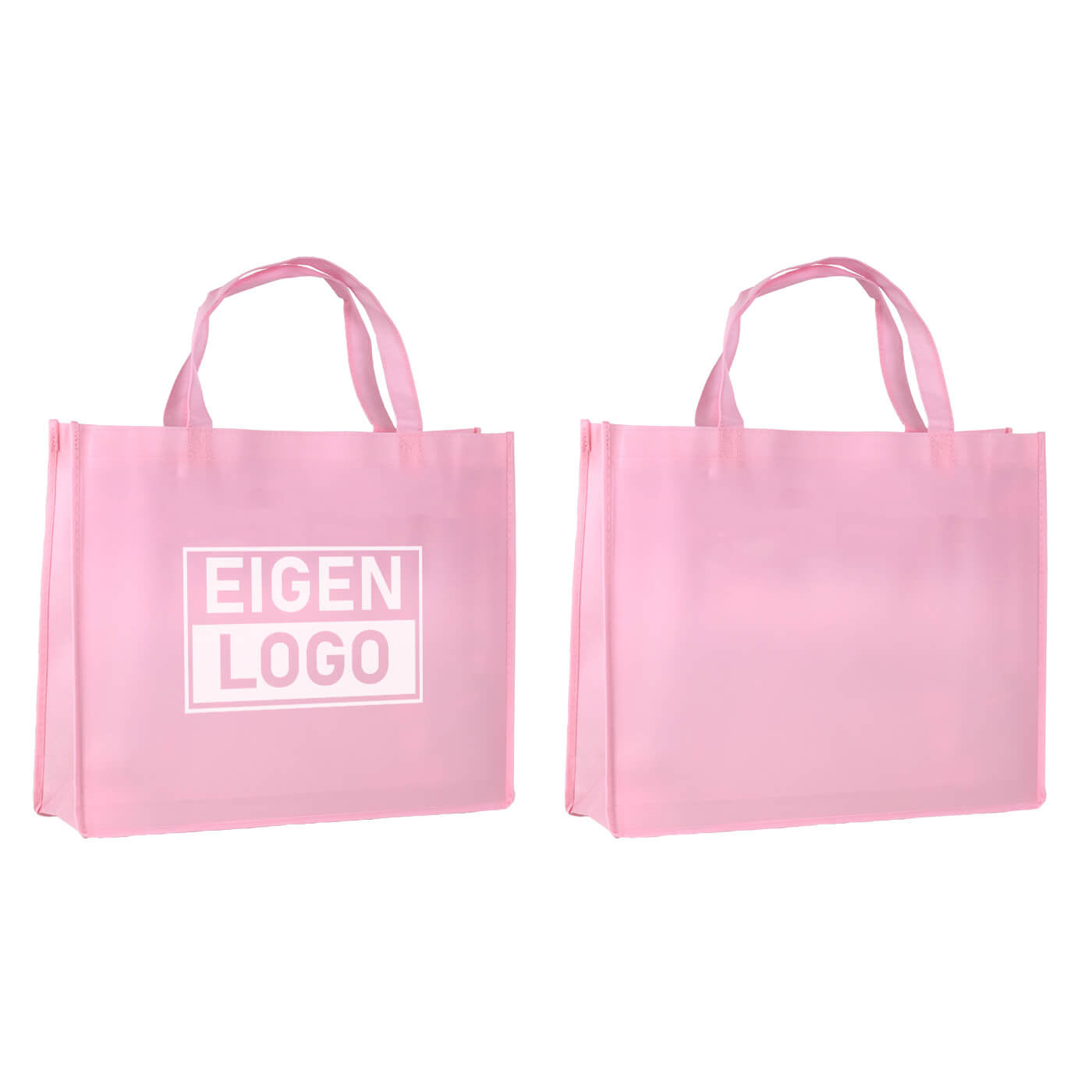 10x Shopper bedrucken Pink Lavender Non Woven 42x12x35cm