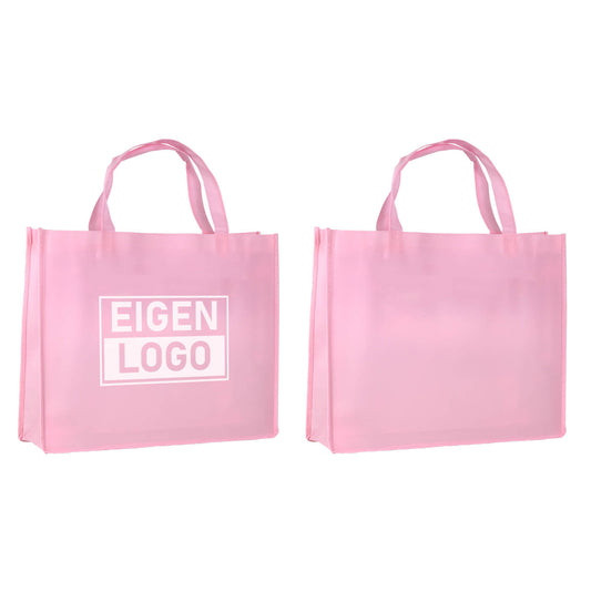 10x Shopper bedrucken Pink Lavender Non Woven 42x12x35cm