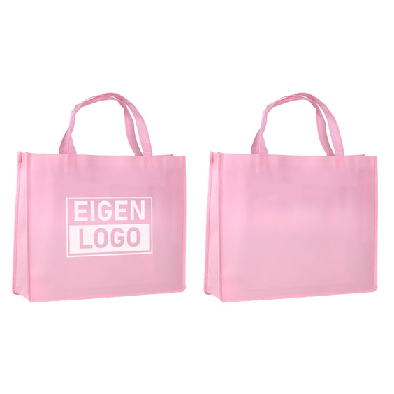 10x Shopper bedrucken Pink Lavender Non Woven 42x12x35cm