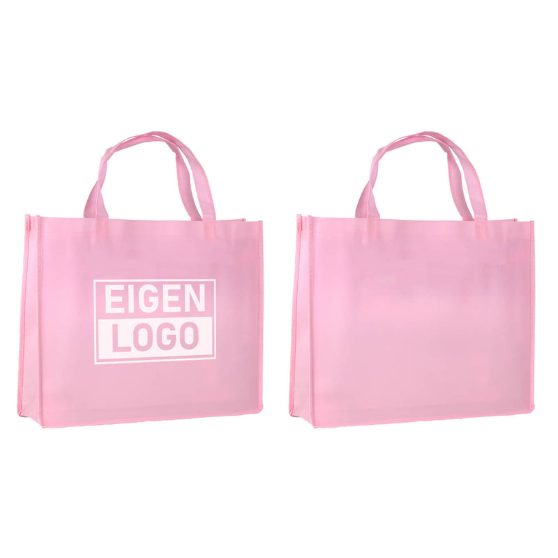 10x Shopper bedrucken Pink Lavender Non Woven 42x12x35cm