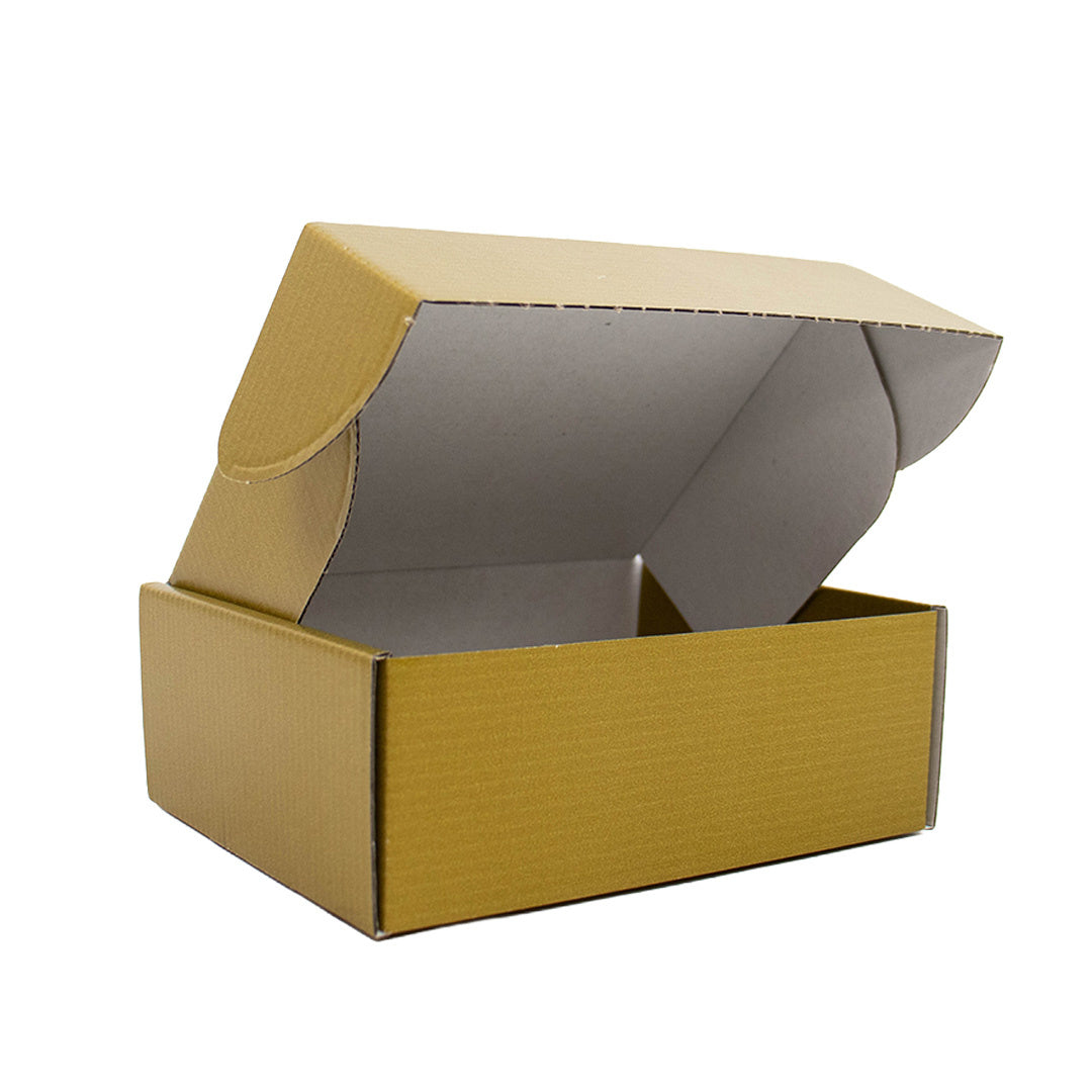 25x Postkartons Gold 160x130x90mm