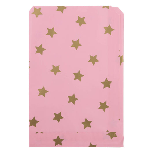 200x Papiertüten Stars Gold 17x25cm