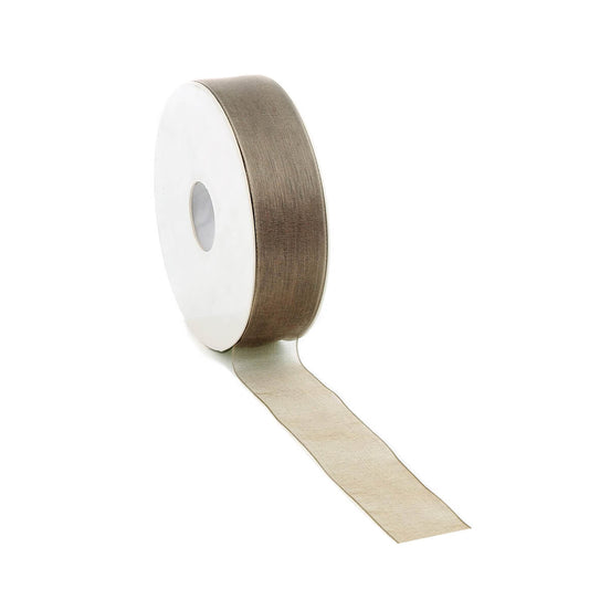 Organza Geschenkband Taupe 25mm x 50m