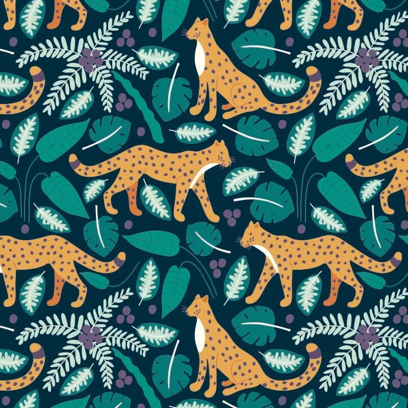Geschenkpapier Dunkelgrün Panther 50cm x 200mtr