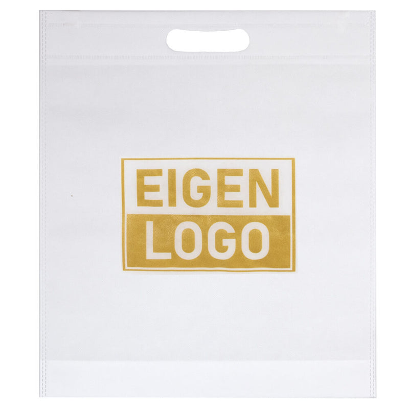 Tasche Druck Weiß Vliesstoff 38x44 + 2x4cm - Gestanzter Griff