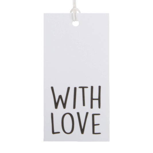 50x Geschenkanhänger 'With love' Weiß