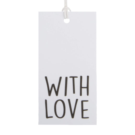 50x Geschenkanhänger 'With love' Weiß