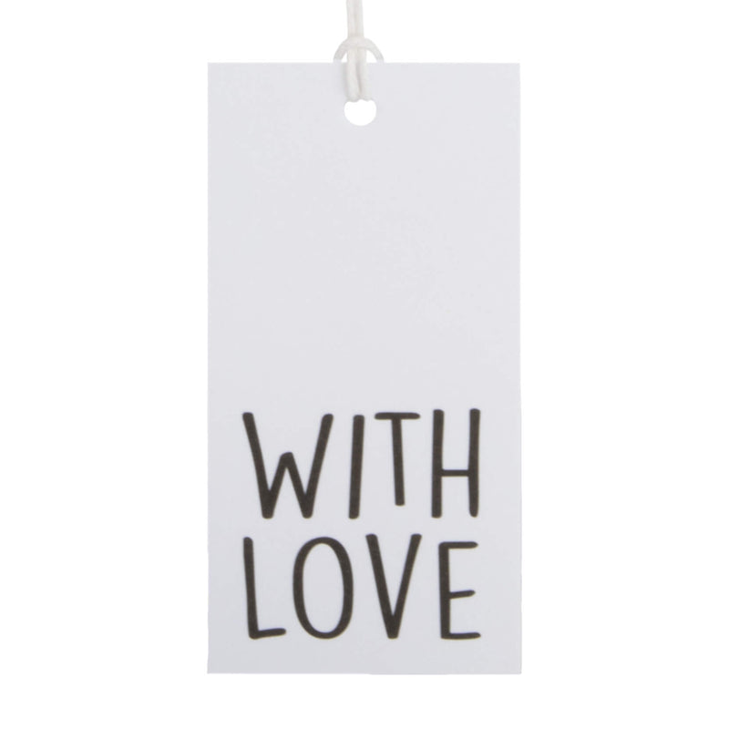 50x Geschenkanhänger 'With love' Weiß