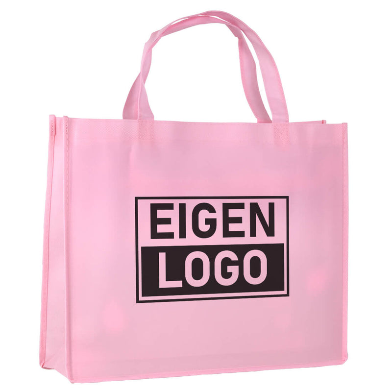 10x Shopper bedrucken Pink Lavender Non Woven 42x12x35cm