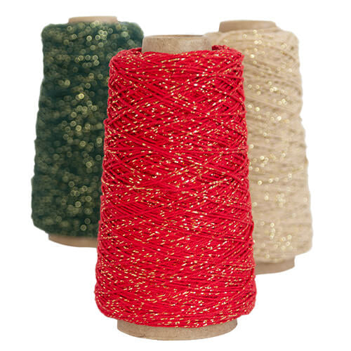 Baumwollseil Rot mit Gold 2mm x 300m