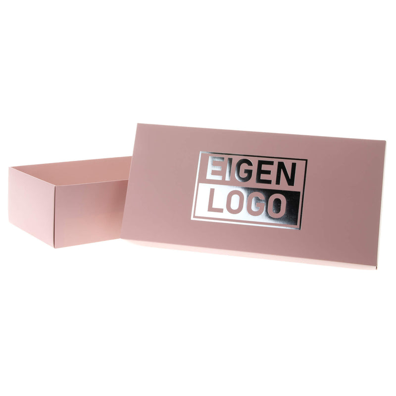 Geschenkkartons bedruckt Rosa 355x168x94mm - Metallic