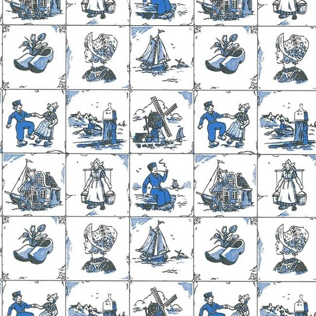 Geschenkpapier Holländische Fliesen 50cm x 200mtr
