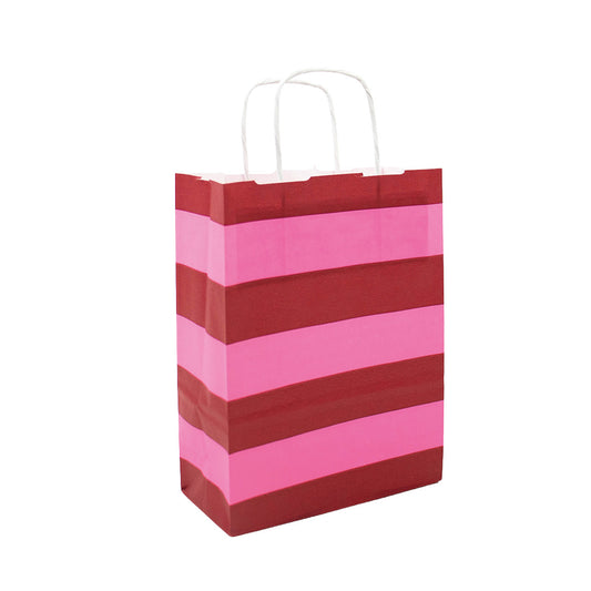 50x Papiertüten Stripes Pink A5