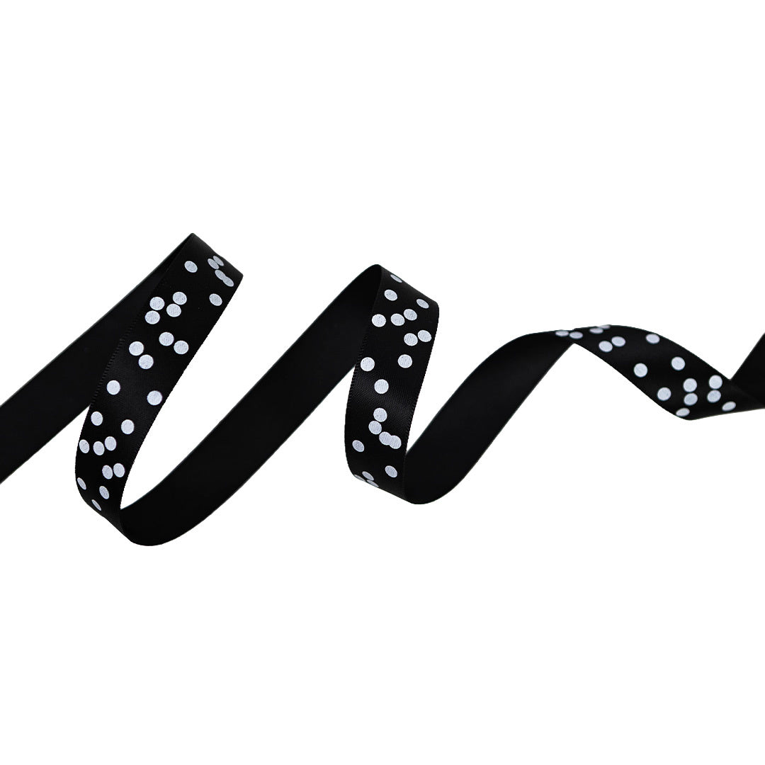 Farbband Satin Schwarz Dots SMALL (20mm x 25m)